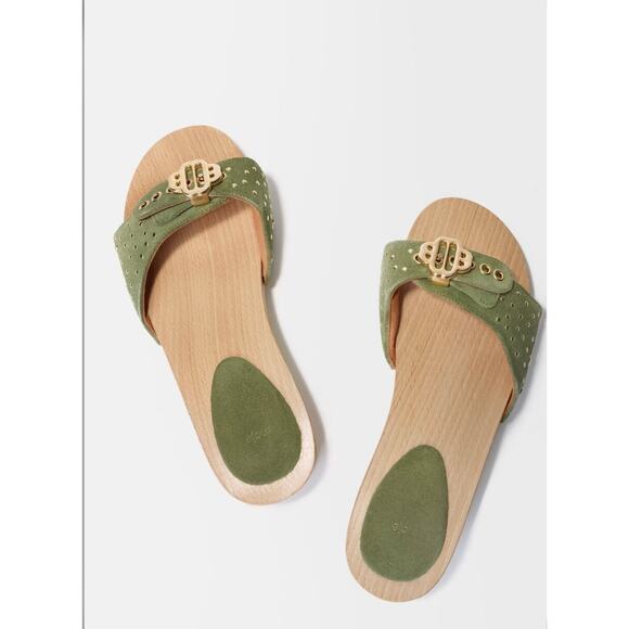 NEW In Box Maje Clover Logo Green Natural Sandals size 37 - Picture 3 of 8